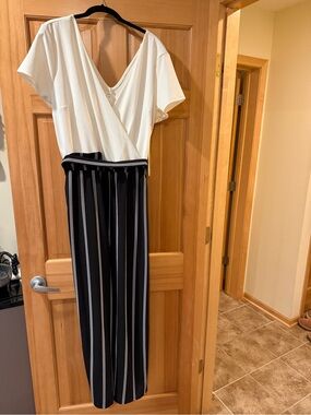 Maurices Cream V-Neck Wrap JumpSuit